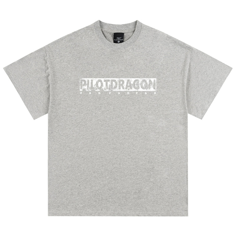 Washed Logo Letter Print Heavyweight Short Sleeve T-Shirt WN17528