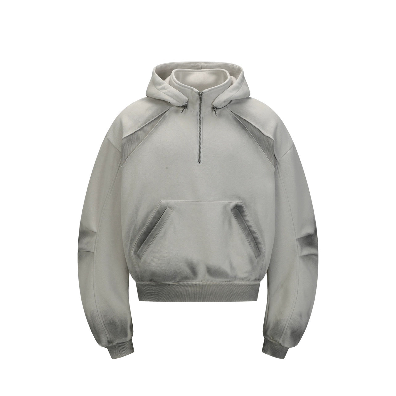 Heavyweight Spray Paint Half Zipper Detachable Hoodie WN21036