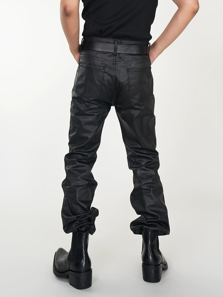 Wax Dyed Coated Slim Denim Jeans WN17332