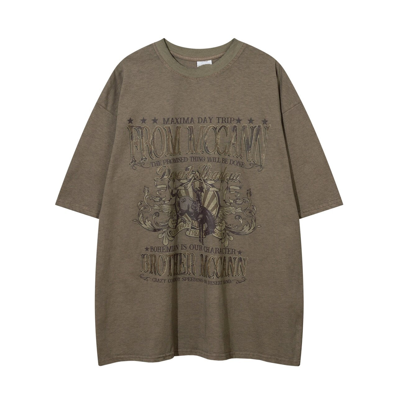 Washed Graphic Print Oversize Short Sleeve T-Shirt WN24449