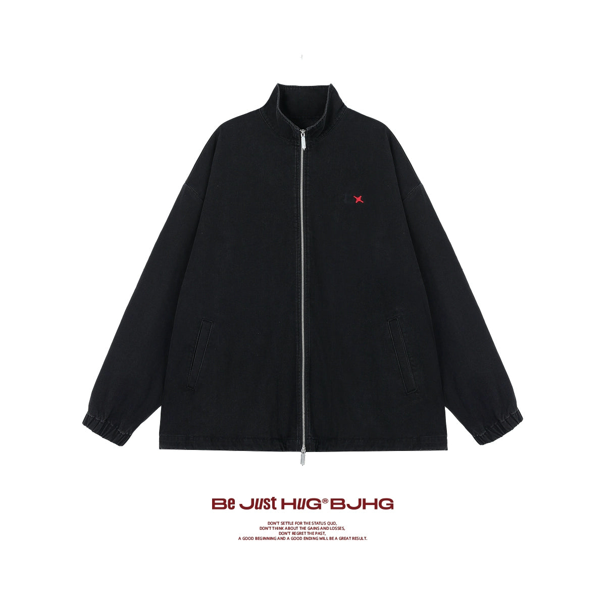 Drawstring Design Zipper Denim Jacket WN13176