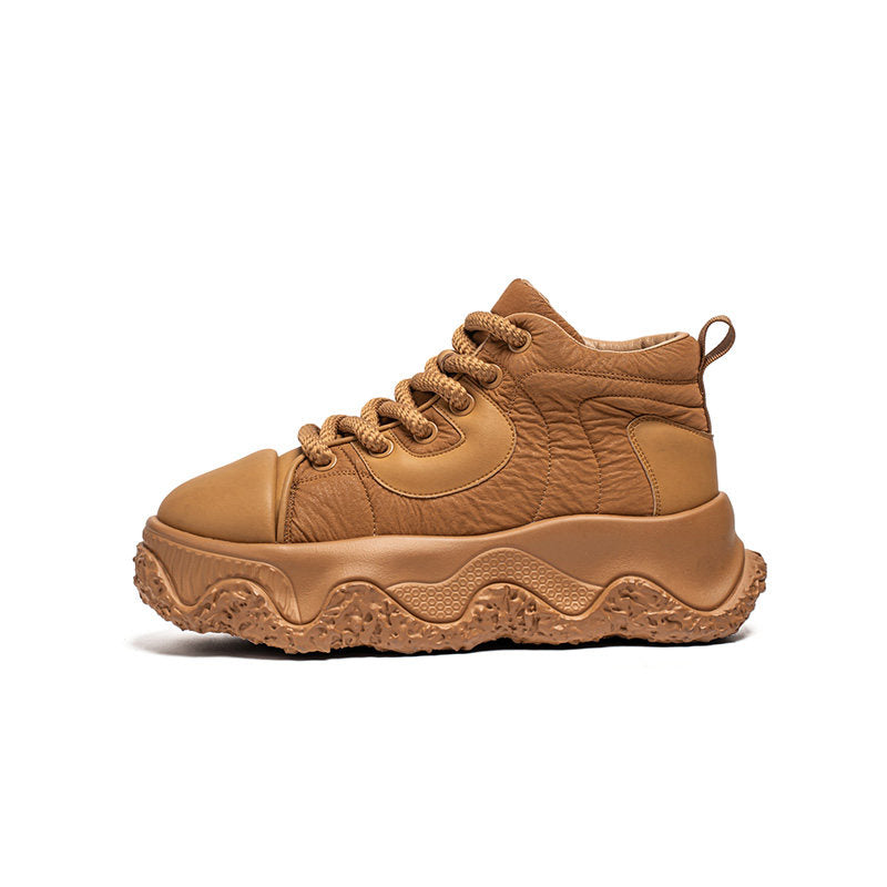 Wrinkled Panel Chunky High-Top Sneakers WN23443