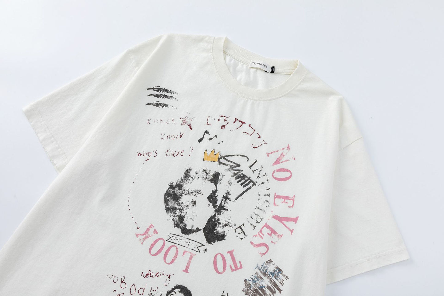 Abstract Print Oversize Short Sleeve T-Shirt WN26097