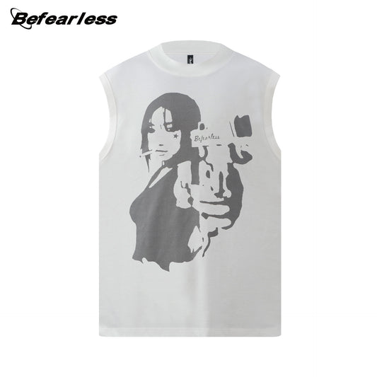 Portrait Graphic Sleeveless T-Shirt WN26295