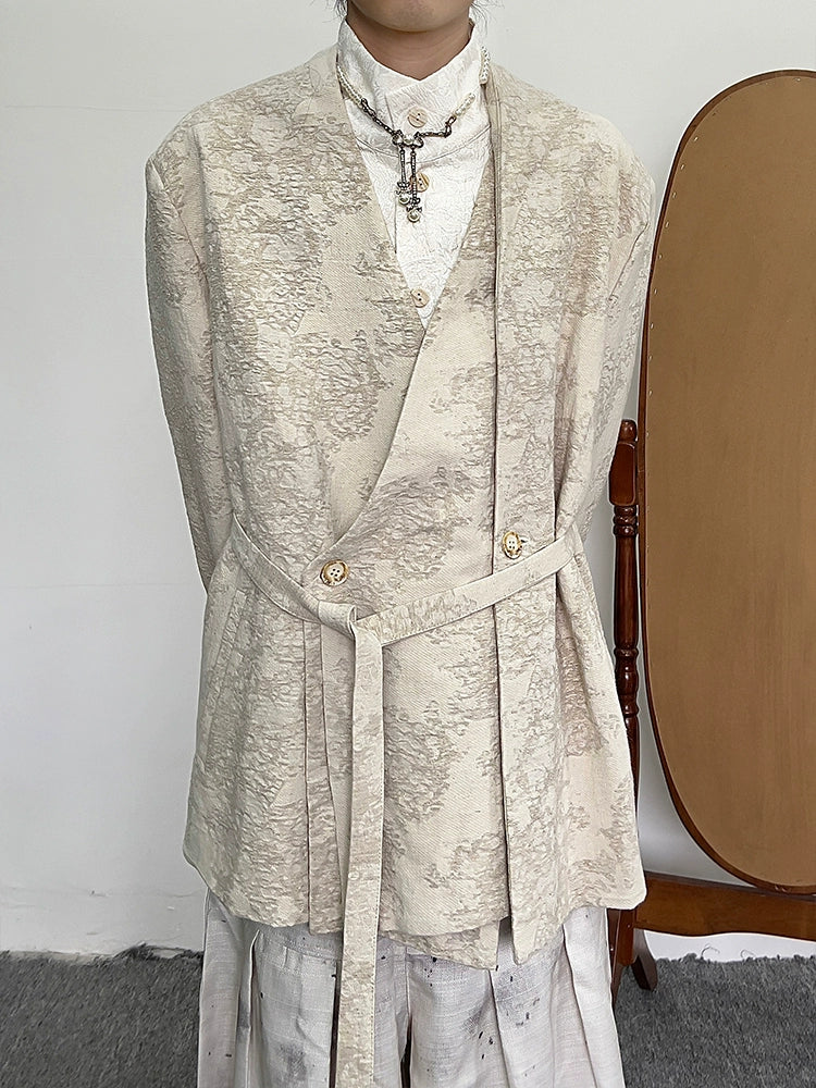 Chinese Style Linen Jacquard Tailored Jacket WN20032