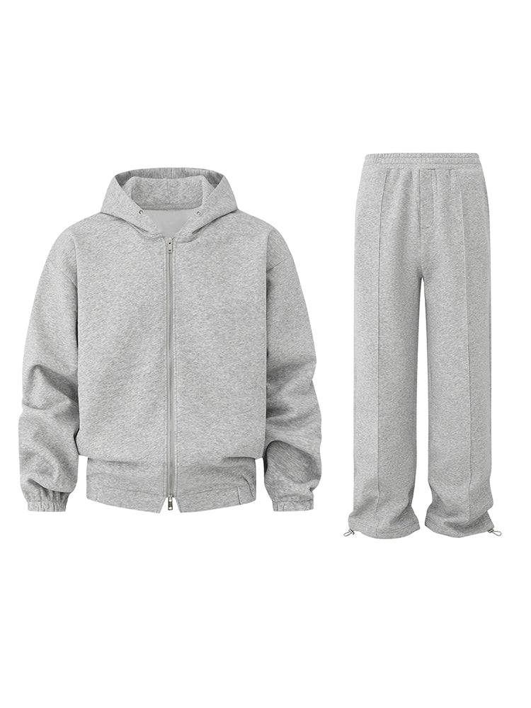 Double Zipper Hoodie & Straight Pants Setup WN20235