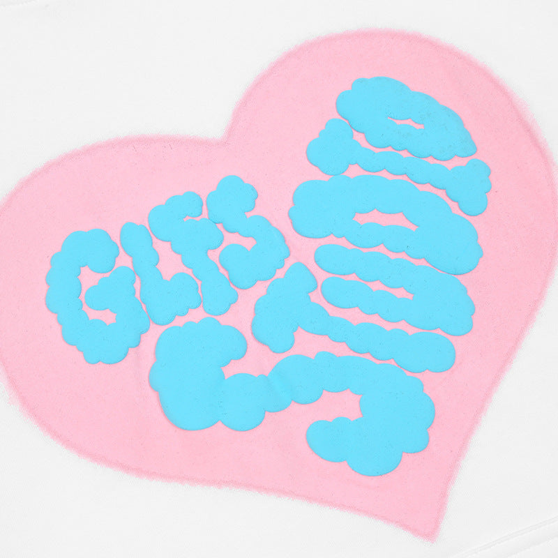 Heart Letter Print Oversize Pullover Hoodie WN11415