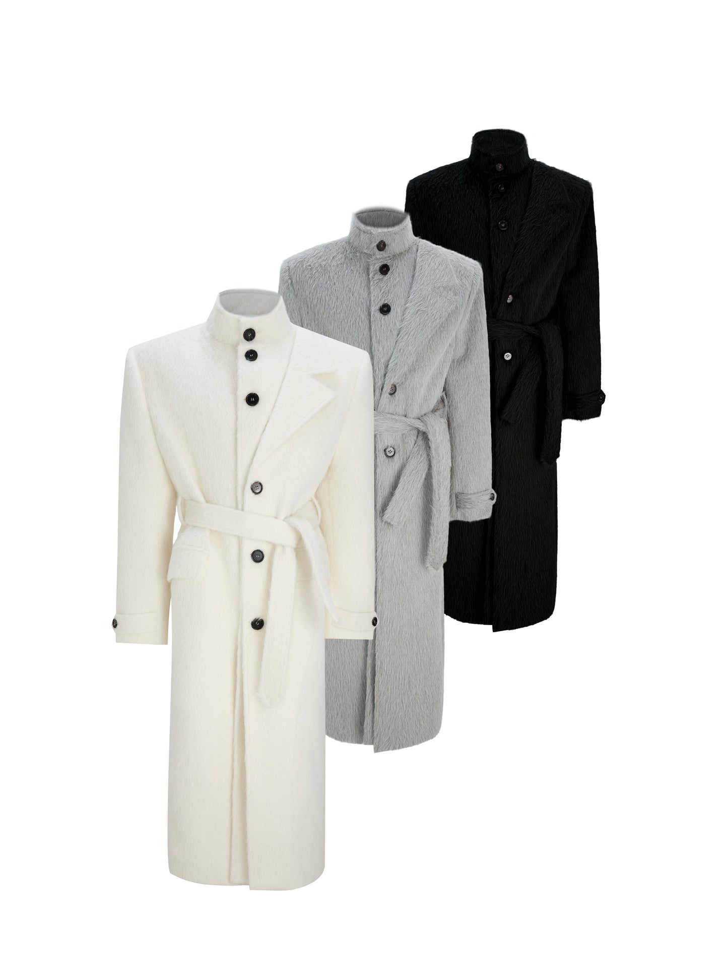 Heavyweight Belted Wool Long Coat WN22602
