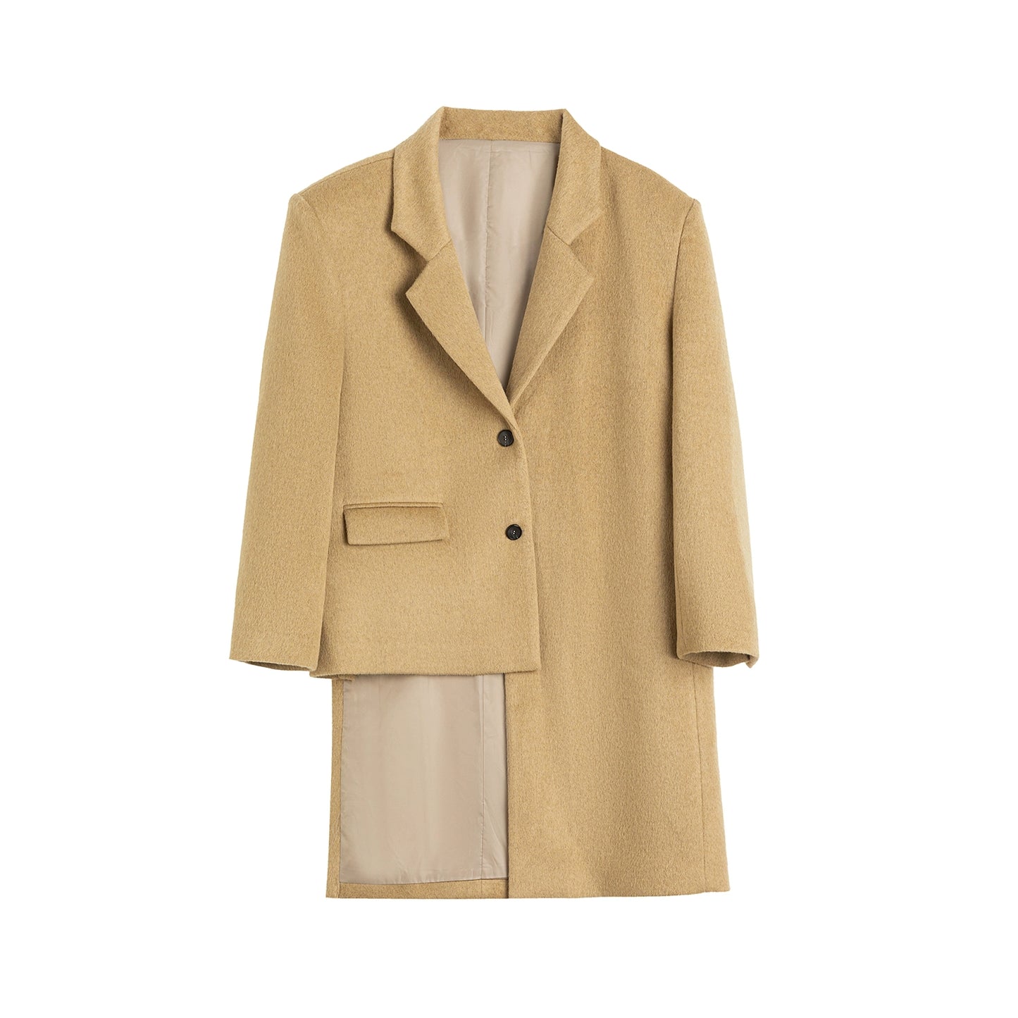 Asymmetric Oversize Wool Coat WN13350