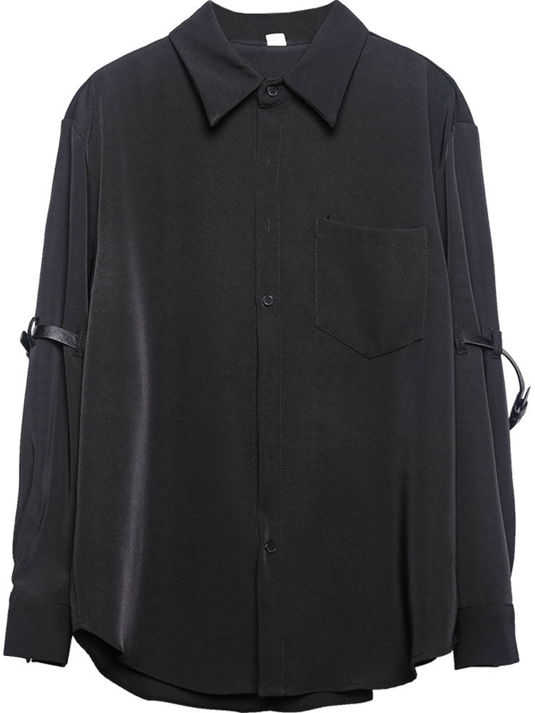 Metal Buckle Functional Long Sleeve Shirt WN22563