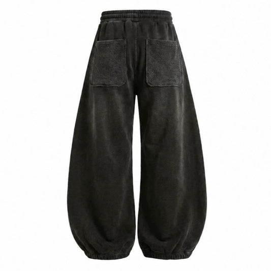Washed Cargo Pocket Wide Leg Denim Jeans WN28019