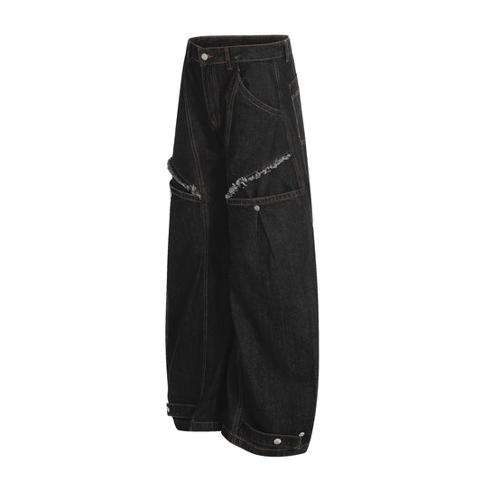 Raw Deconstruction Curved Denim Jeans WN25992