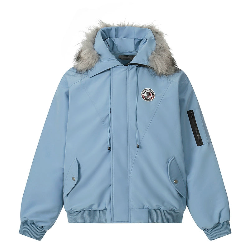 Warm Hooded Fake Fur-Collar Puffer Jacket WN22111