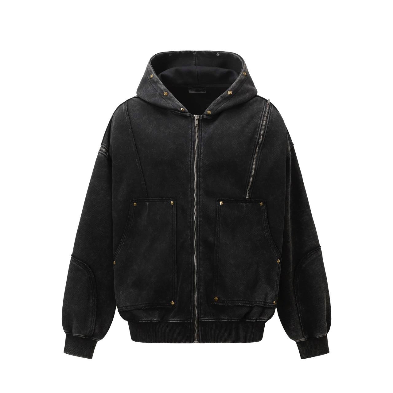 Spray Paint Oversize Zipper Hoodie WN13164