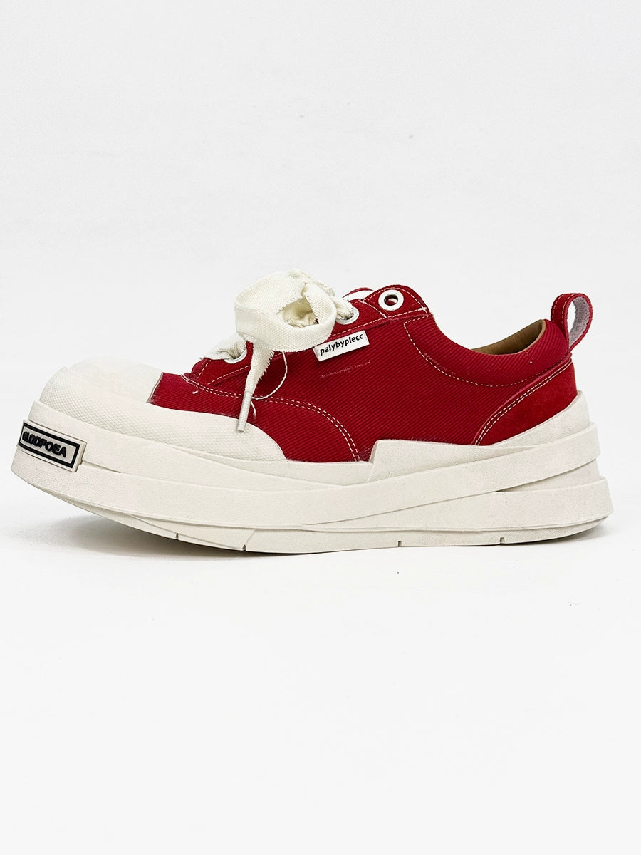 Chunky Sole Height Increase Large Toe Canvas Sneakers WN19169