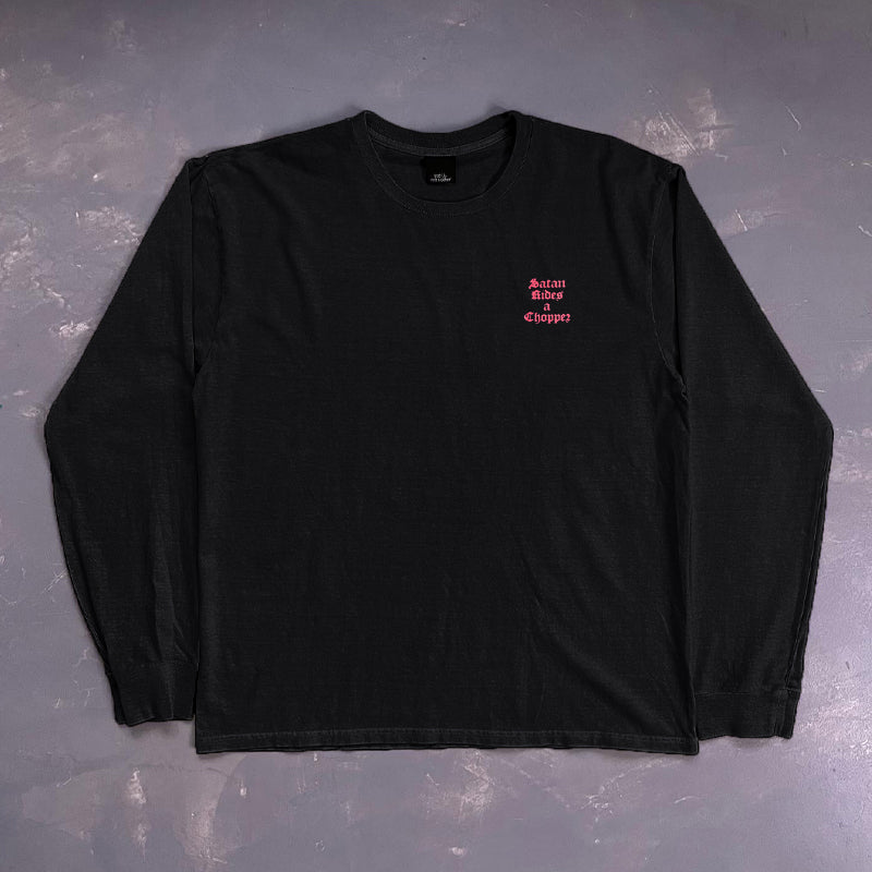 Gothic Letter Print Oversize Long Sleeve T-Shirt WN15794