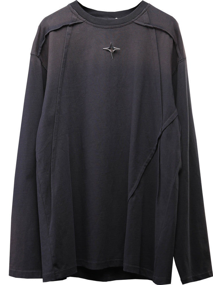 Wash Mix Graphic Functional Oversize Long Sleeve T-Shirt WN22510