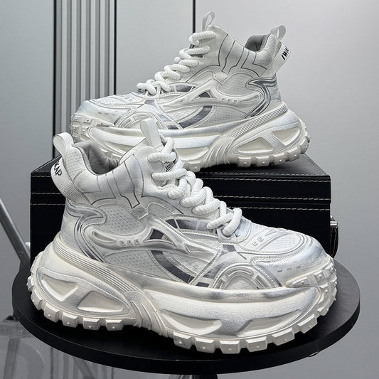Mesh Panel High-Top Chunky Sole Sneakers WN24608