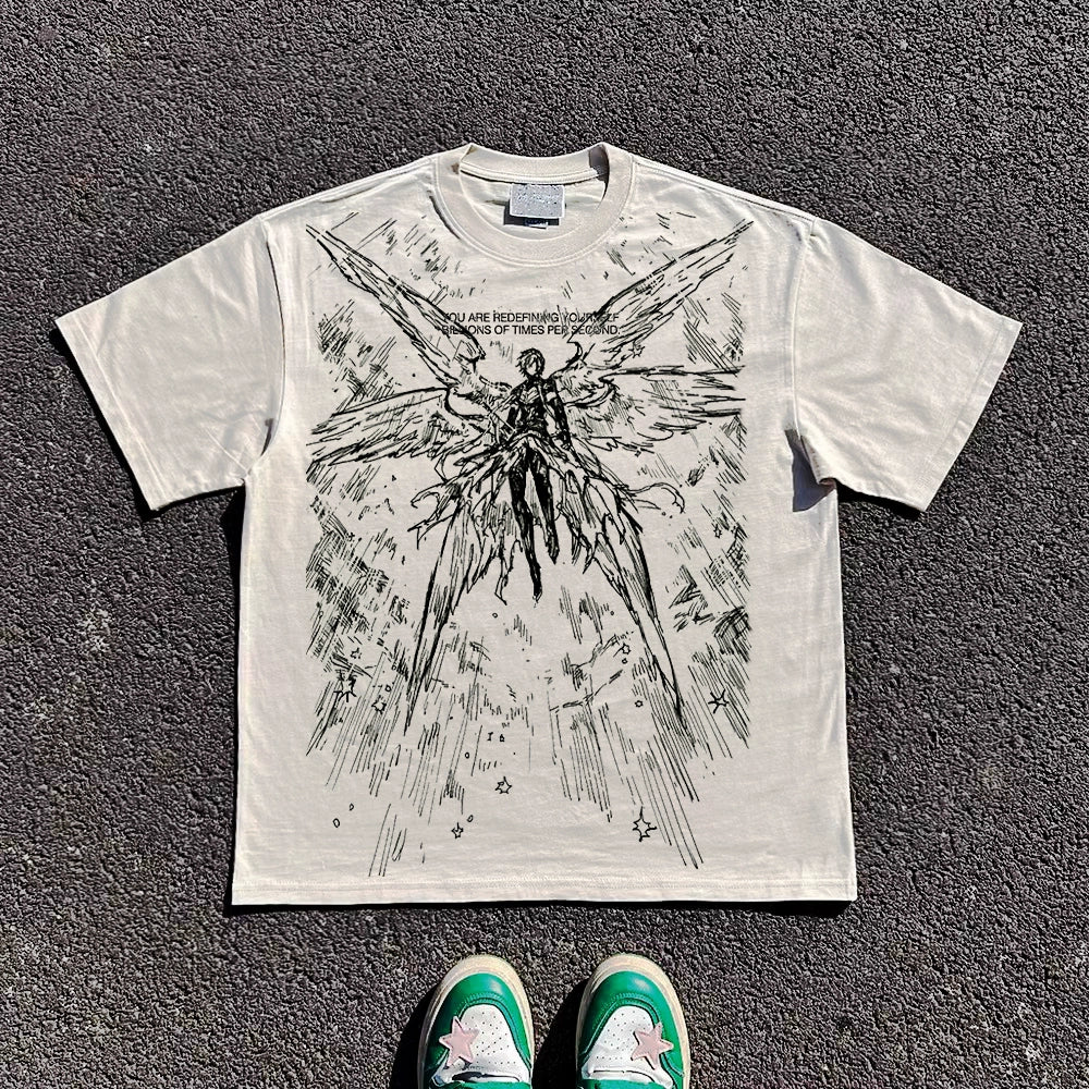 Graphic Art Print Oversize Short Sleeve T-Shirt WN16703
