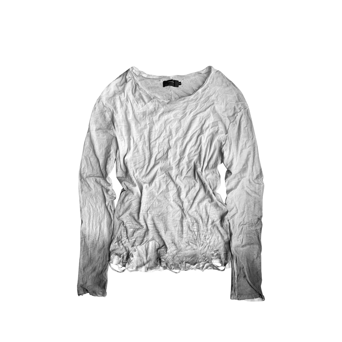 Wrinkle Wash Graphic Cutout Long Sleeve T-Shirt WN27048
