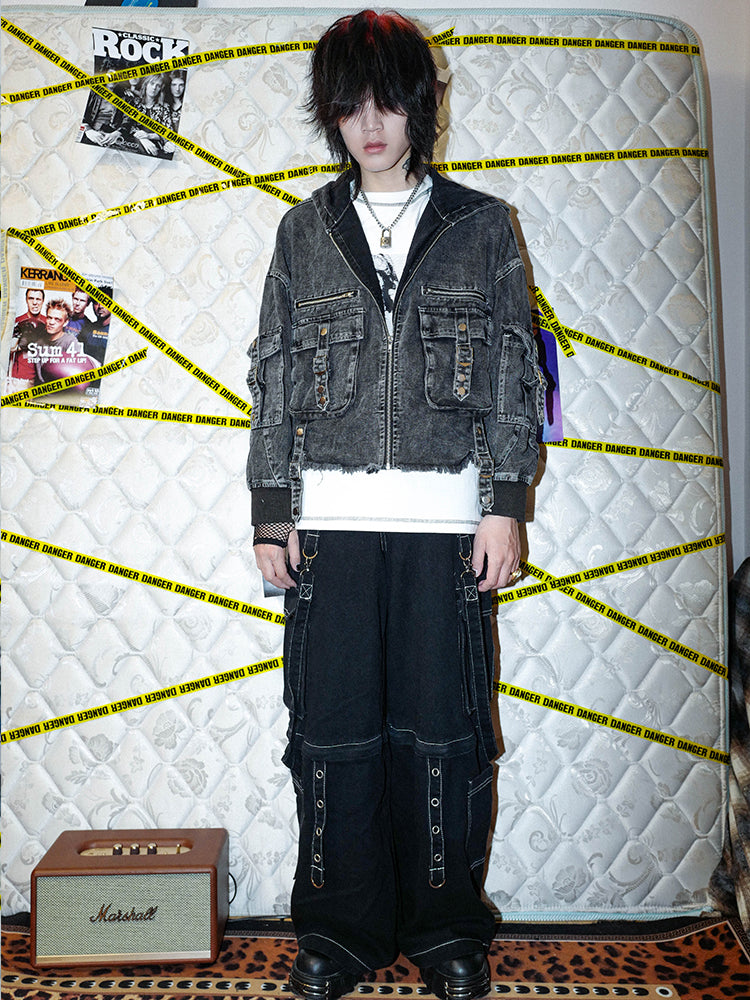 Multi-Pocket Hooded Zipper Jacket WN15998