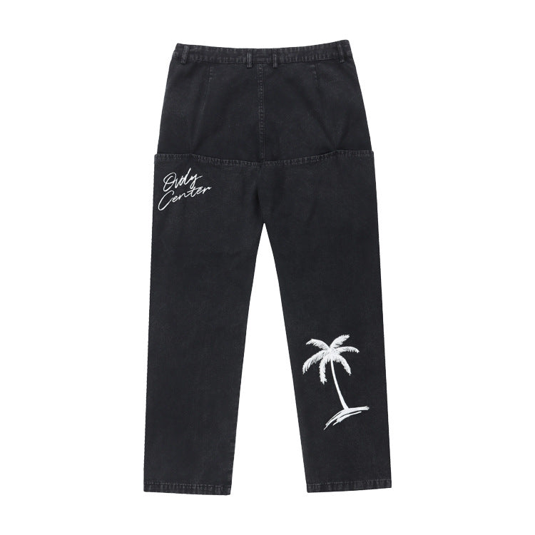 Embroidery Straight Cargo Pants WN12550