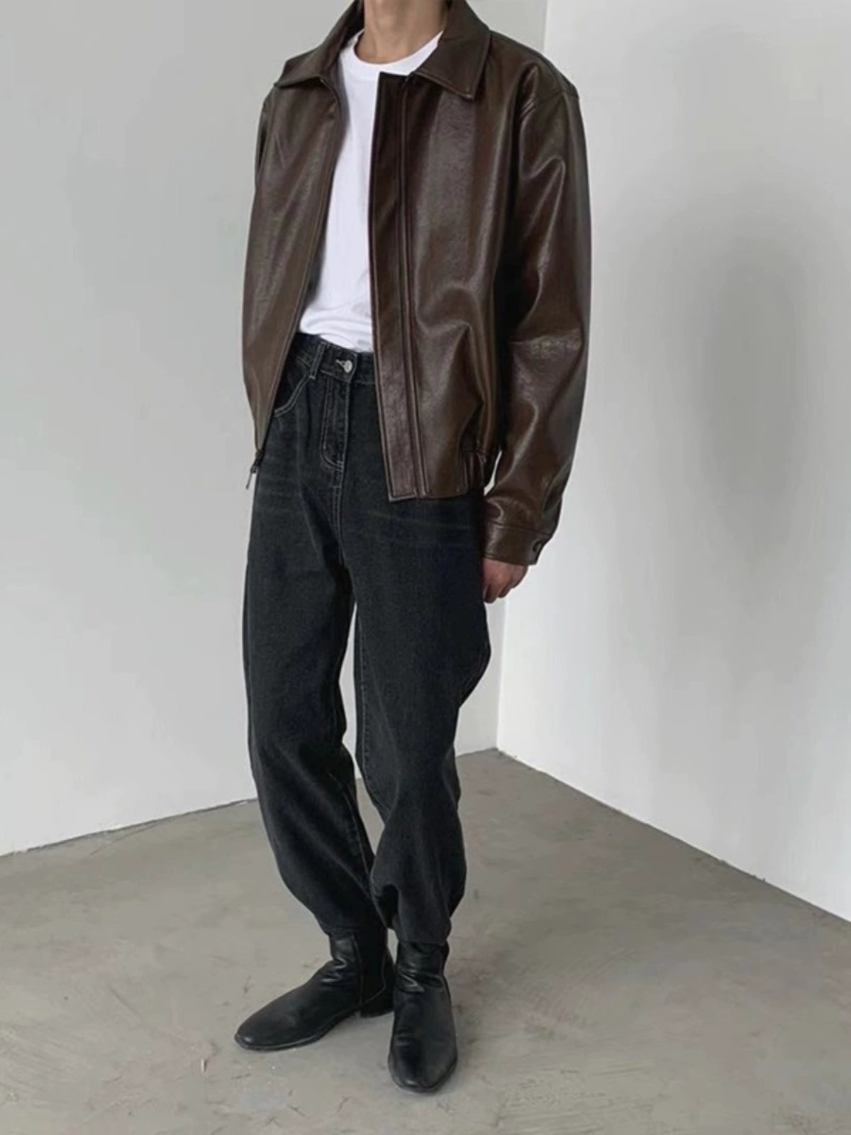 Oversize PU Leather Jacket WN9613-K