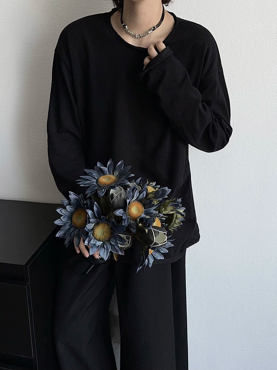 Simple Basic Oversize Long Sleeve T-Shirt WN19362