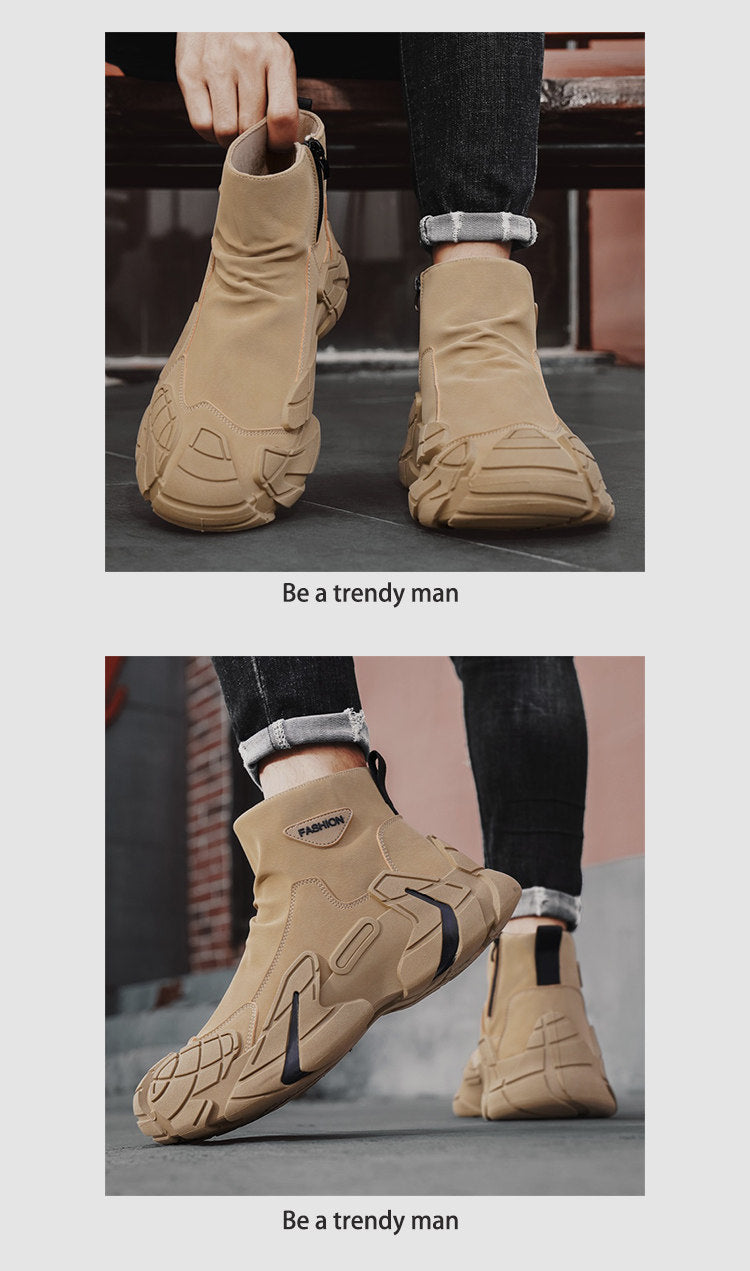 Thick Sole Non-Slip Wear-Resistant High-Top Outdoor Hiking Shoes WN23374