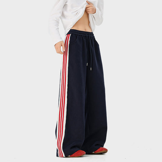 Stripe Panel Wide Leg Sweatpants WN23573