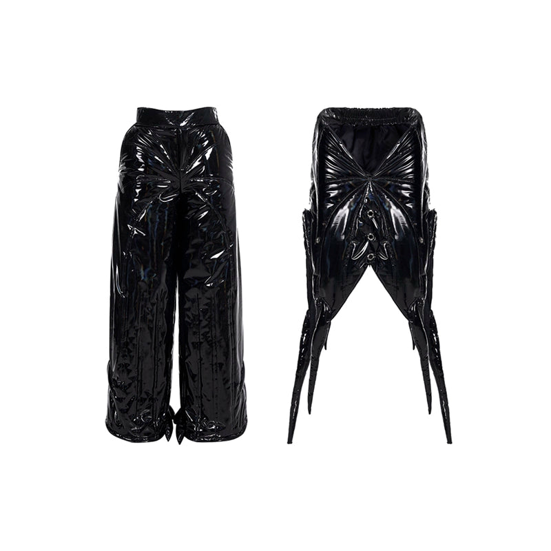 Glossy Heavyweight Asymmetric White Duck Down Jacket & Pants Setup WN12144