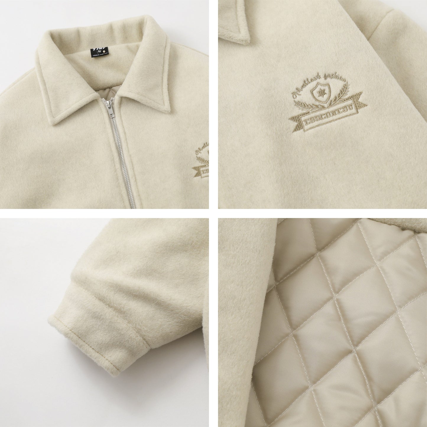 Letter Embroidery Collared Oversize Padded Jacket WN11563