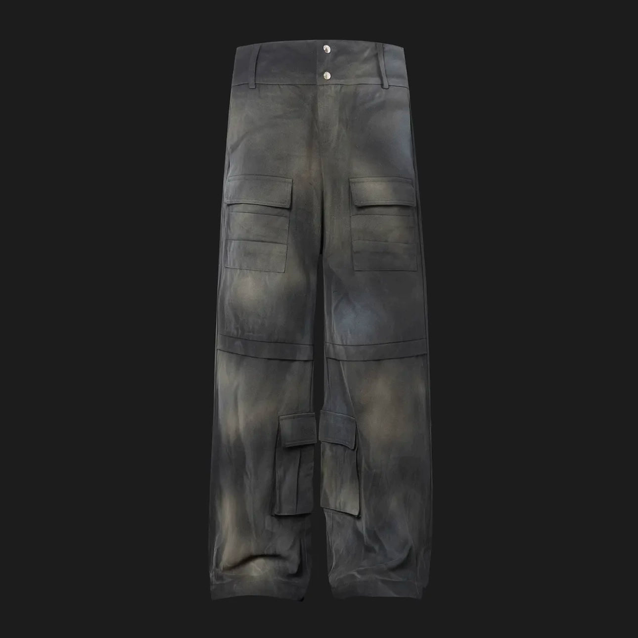 Washed Gradient Layered Multi-Pocket Cargo Pants WN13555