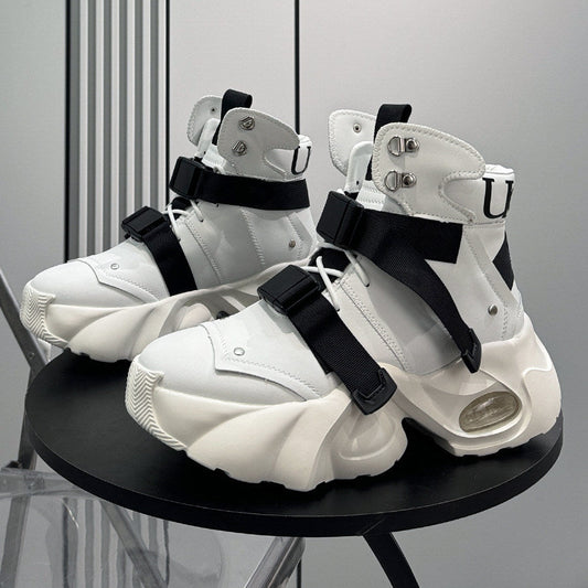 Strap Buckle Air Sole Chunky Sole Sneaker Boots WN24684