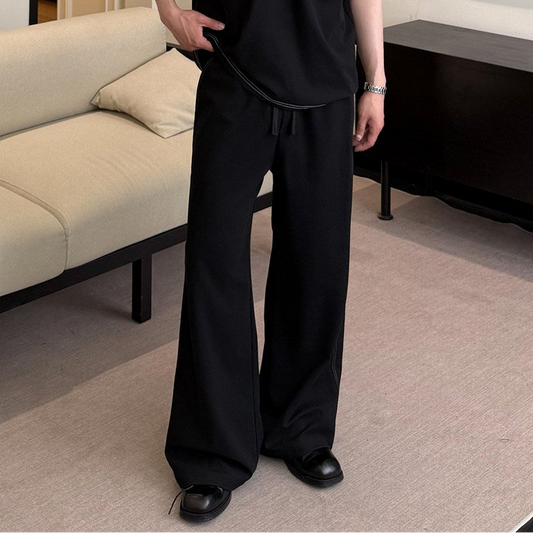 Contrast Stitch Short Sleeve Shirt & Wide Leg Trousers Setup WN24871