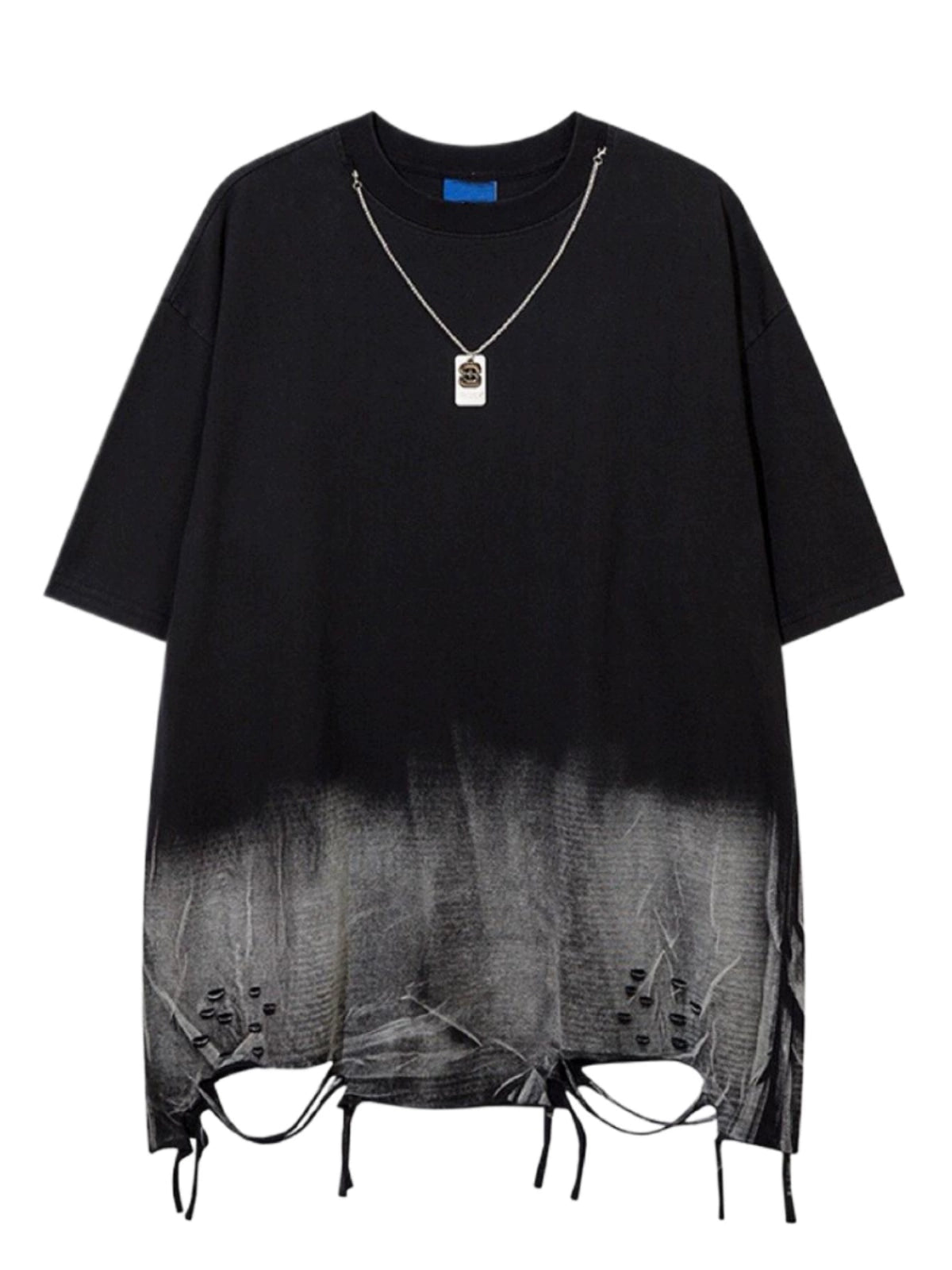 Washed Damage Oversize Short Sleeve T-Shirt WN5848