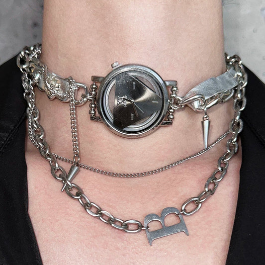 WN25132 Yang Yifan trendy brand necklace, versatile personalized men's necklace pendant, hip-hop street fashion design letter pendant WN25132