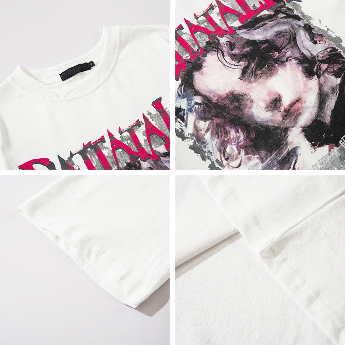 Graffiti Print Oversize Short Sleeve T-Shirt WN15093