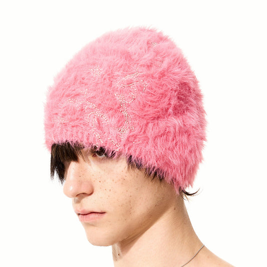 Fake Fur Embroidery Knit Hat WN22689