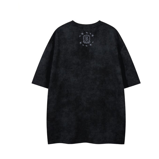 Washed Letter Print Short Sleeve T-Shirt WN25779