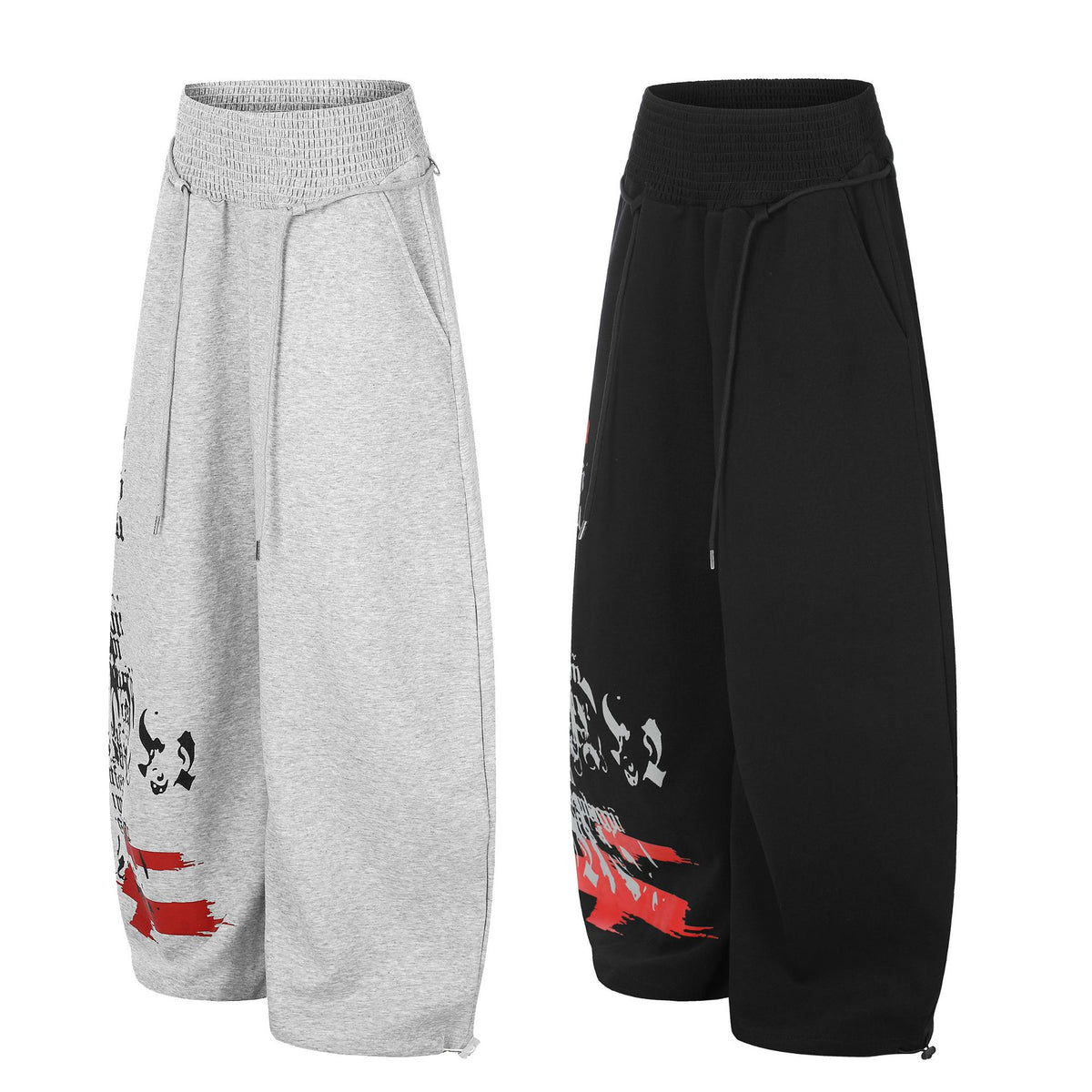 Graphic Print Wide Leg Sweatpants WN27989