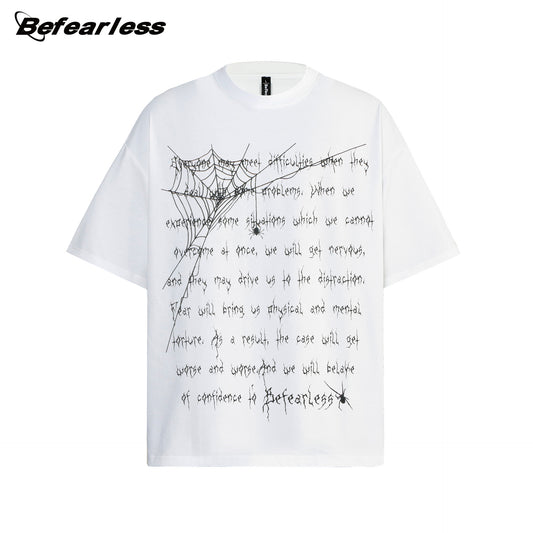 Heavyweight Letter Print Oversize Short Sleeve T-Shirt WN26345