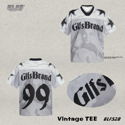 Sporty Portrait V-Neck Short Sleeve T-Shirt WN26490