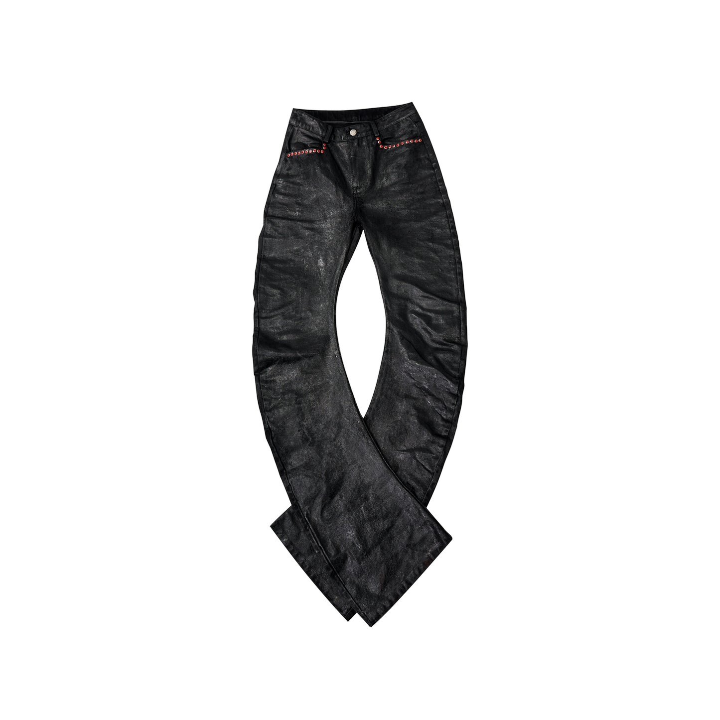 Waxed Shine Straight PU Leather Pants WN22138