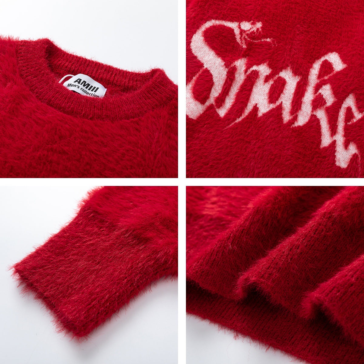 Letter Jacquard Oversize Knit Sweater WN11570