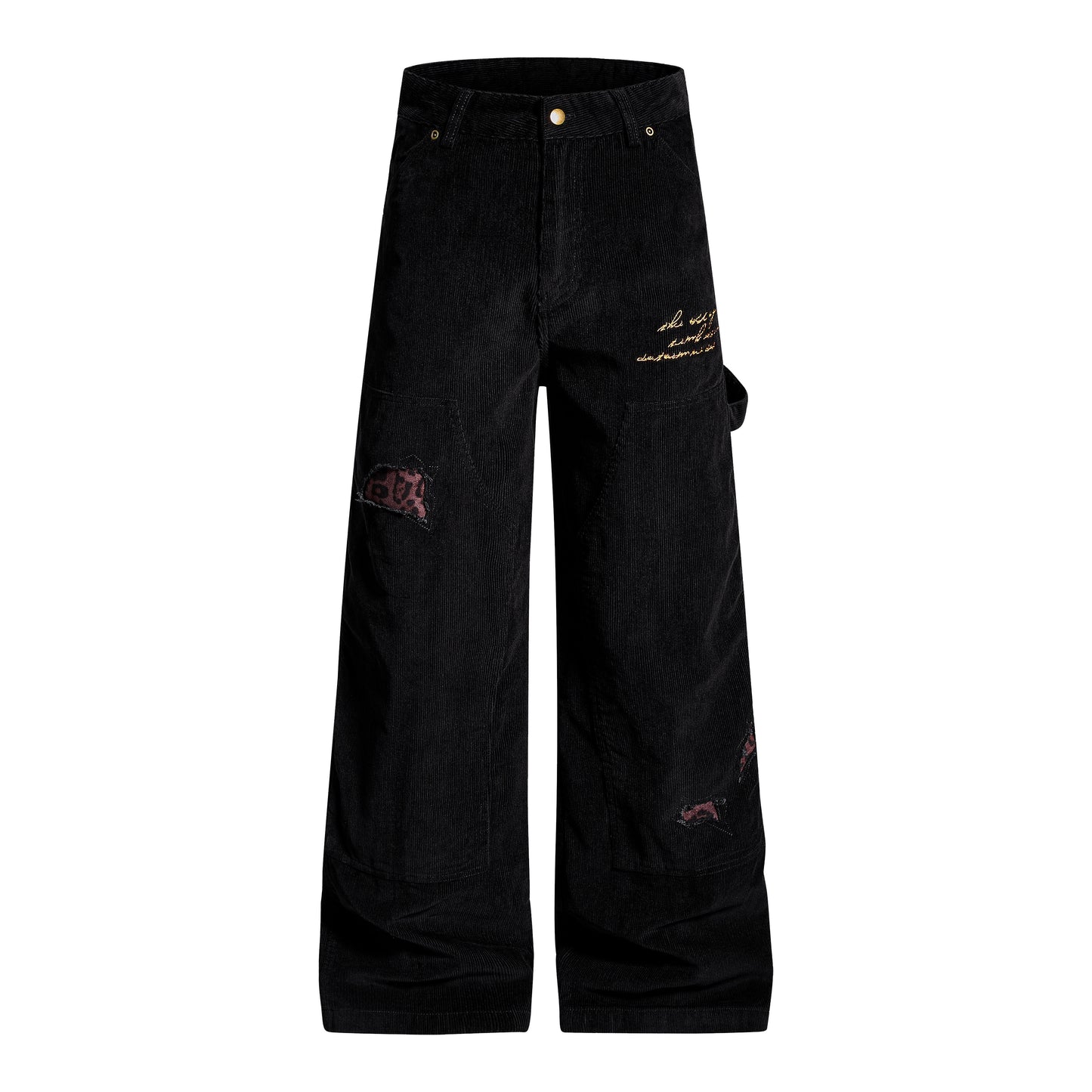 Corduroy Deconstruct Embroidery Straight Pants WN22899
