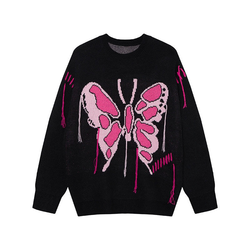 Contrast Oversize Jacquard Knit Sweater WN21056