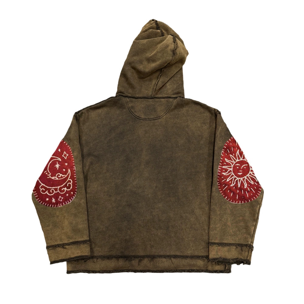 Mix Graphic Damage Washed Heavyweight Hoodie WN16683