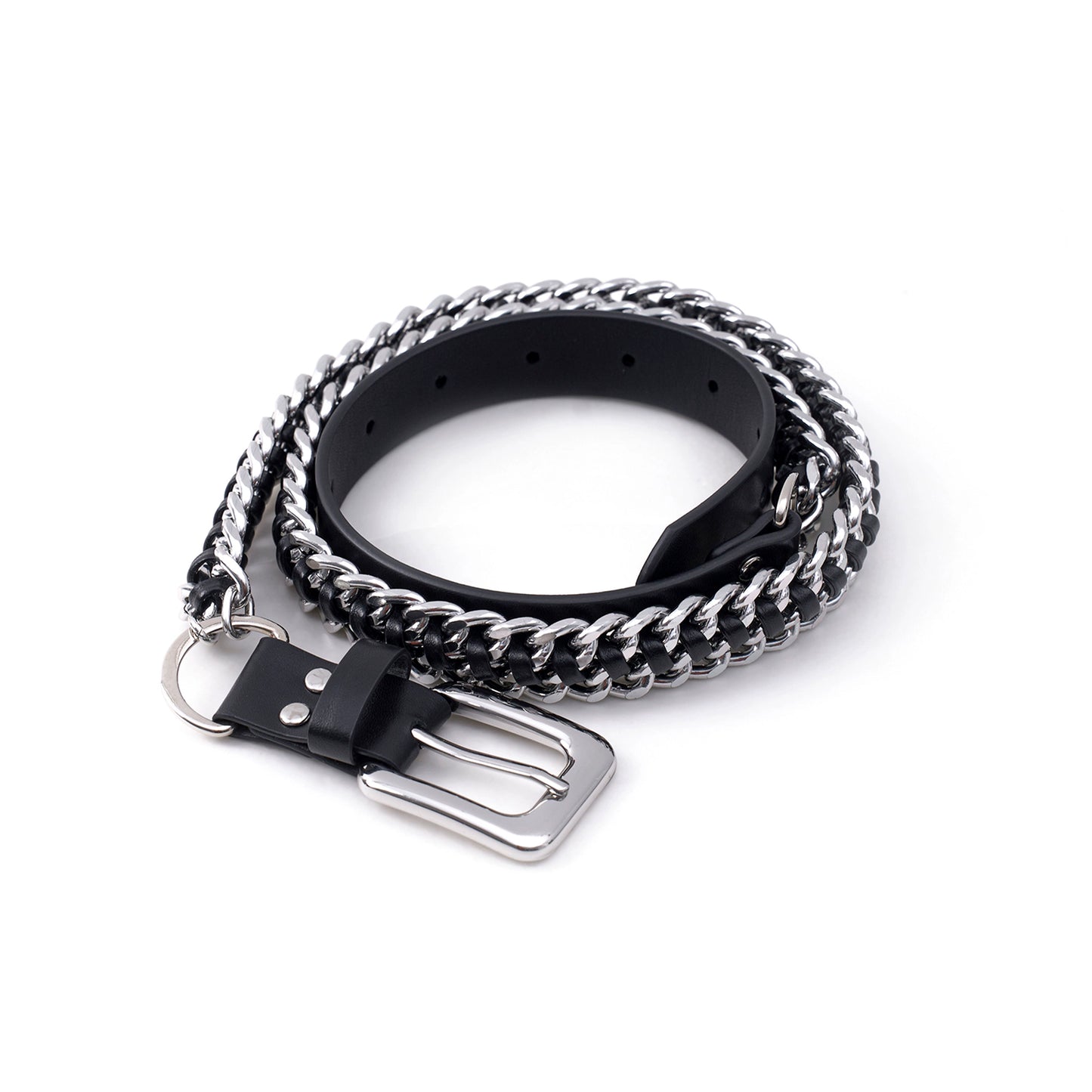 Metal Chain PU Leather Belt WN20946