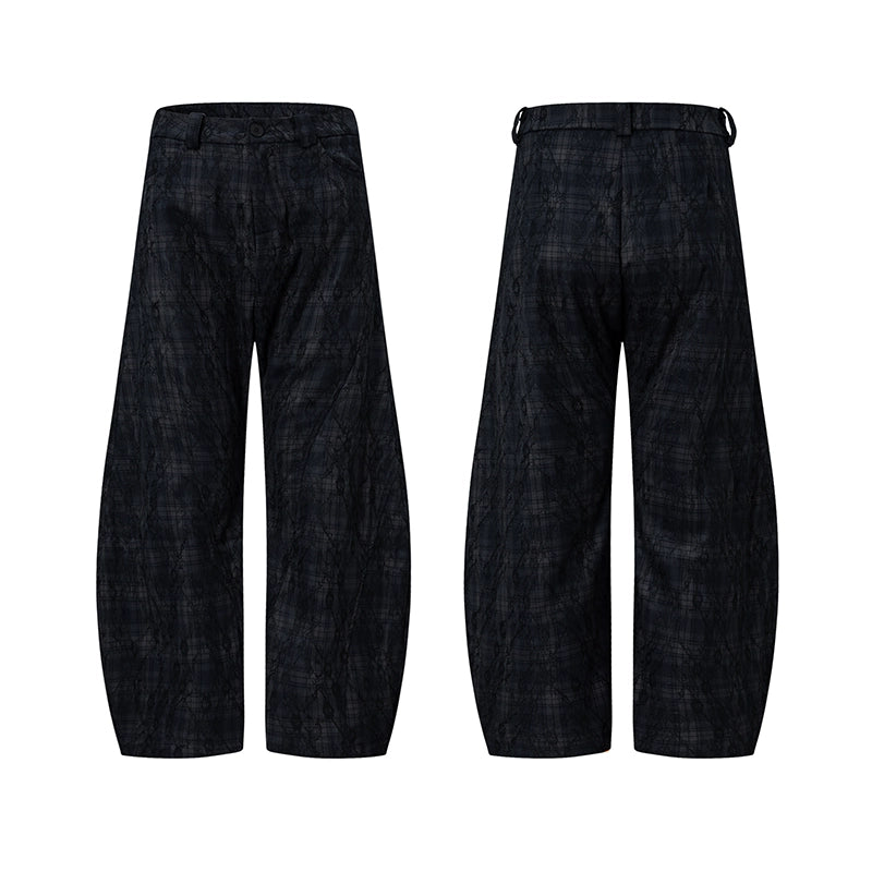 Textured Curved Wide Leg Pants WN20347